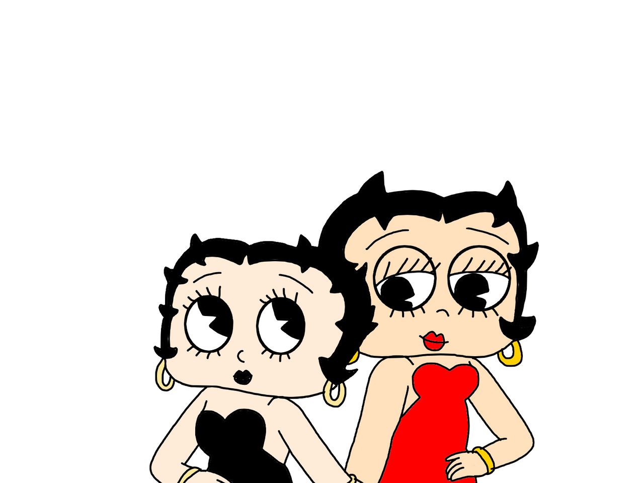 Classic and Modern Betty Boop making a model pose