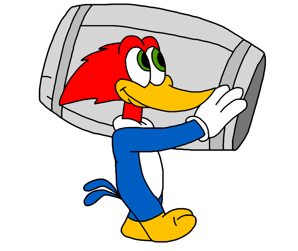 Woody Woodpecker carrying barrel by Ultra-Shounen-Kai-Z on DeviantArt