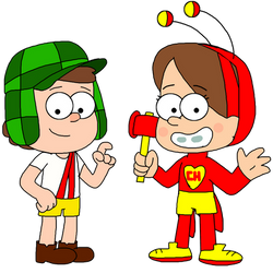 Dipper and Mabel as El Chavo and El Chapulin