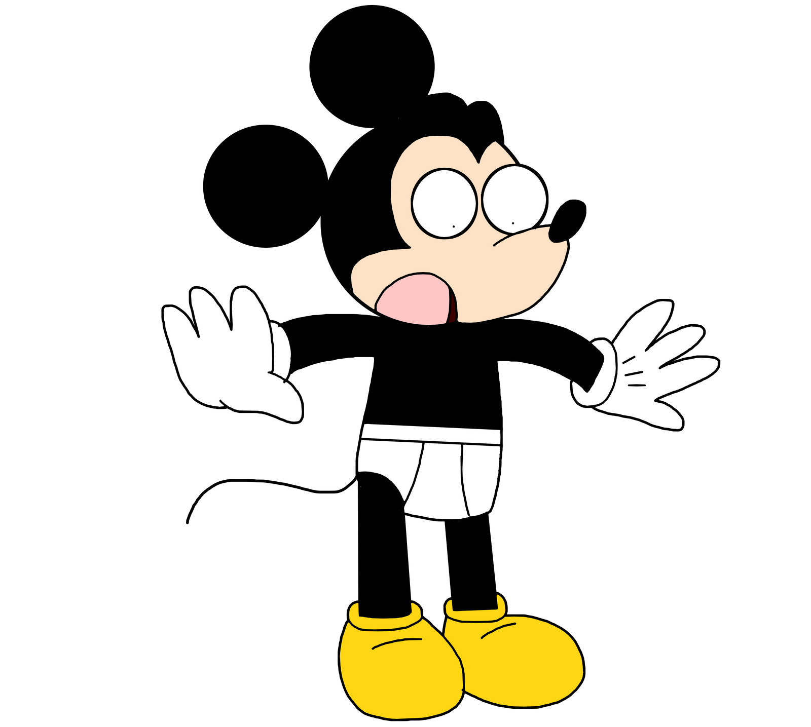 Mickey shockes to see in underwear by Ultra-Shounen-Kai-Z on