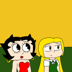 Betty Boop and Cubie watching sundown