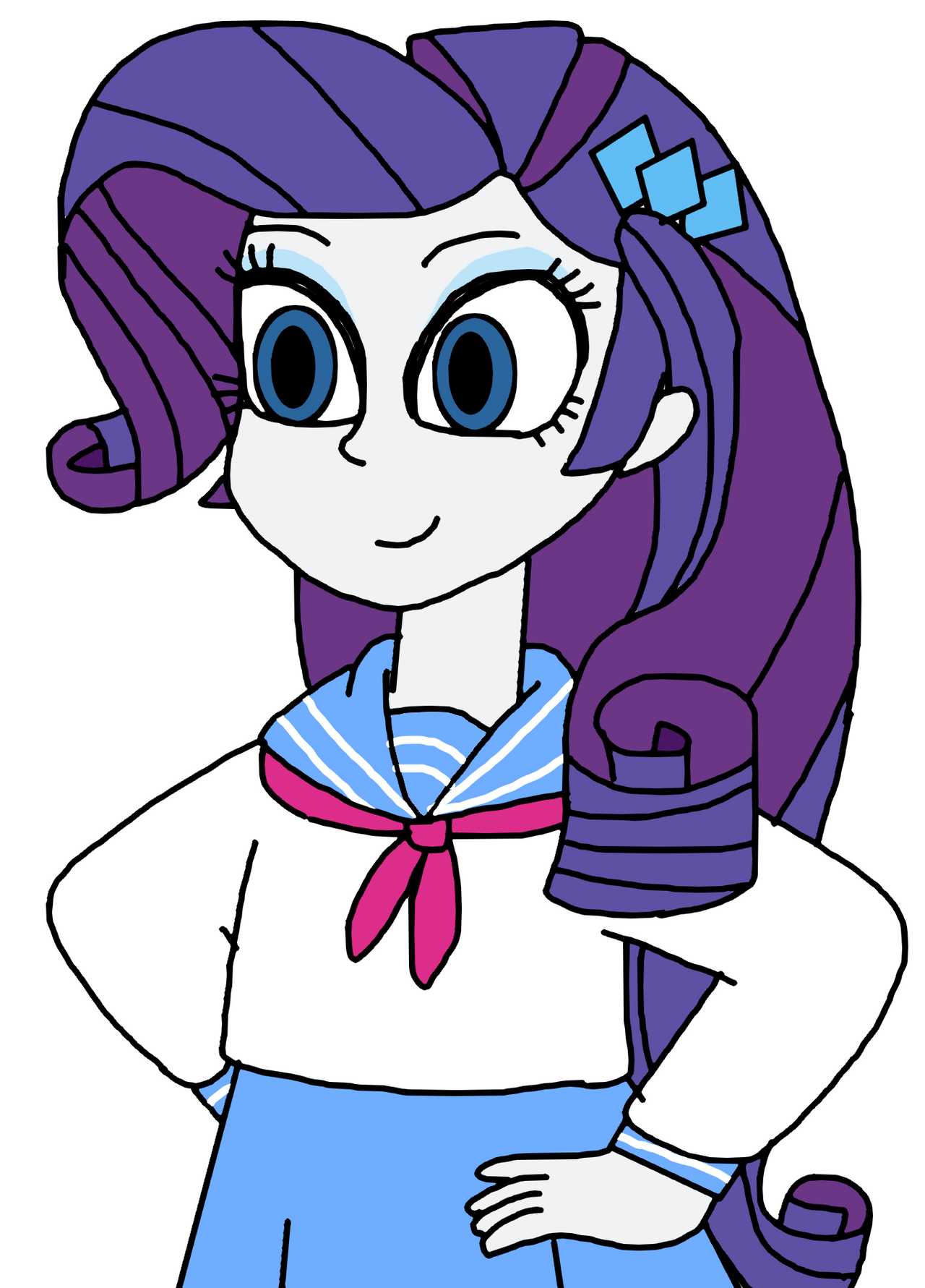 Human Rarity wearing a sailor fuku by Ultra-Shounen-Kai-Z on DeviantArt