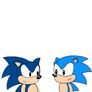 Classic American Sonic and Classic Japanese Sonic