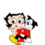 Betty Boop carrying Bimbo