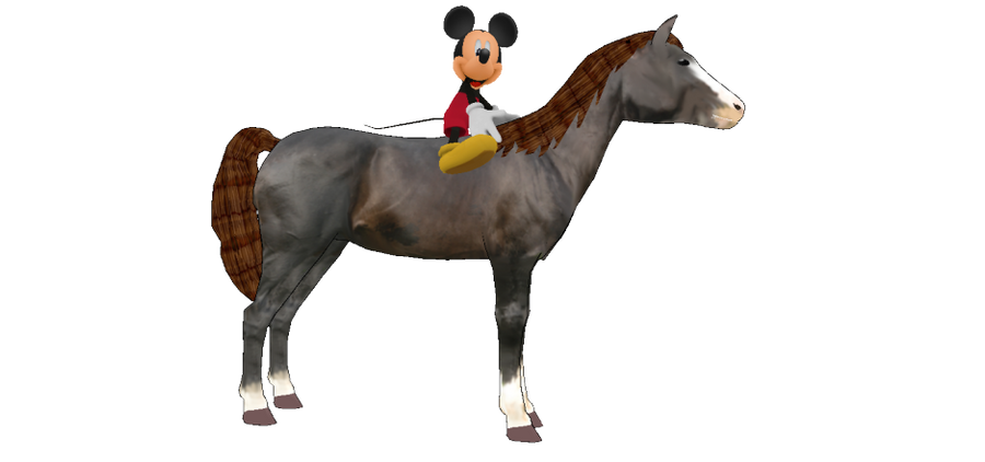 Mickey riding on a real life horse by Ultra-Shounen-Kai-Z on DeviantArt