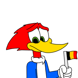 Woody Woodpecker with Flag of Belgium