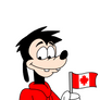 Max Goof with flag of Canada
