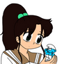 Makoto Kino with Hefty Smurf