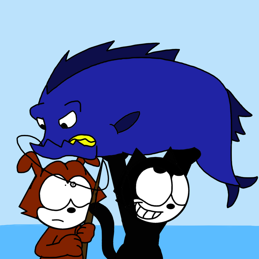 Felix and Phineas fishing big blue fish by Ultra-Shounen-Kai-Z on ...