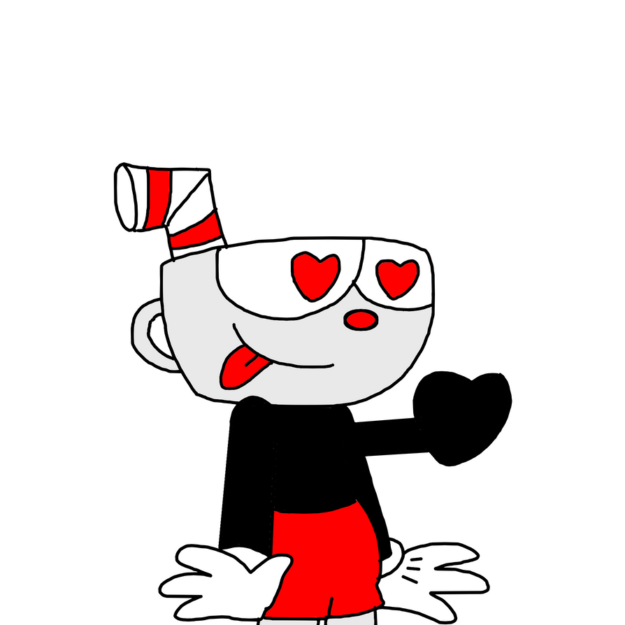Cuphead in love with his heart beating out by Mega-Shonen-One-64 on Deviant...