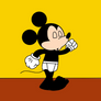 Mickey walking in underwear at home