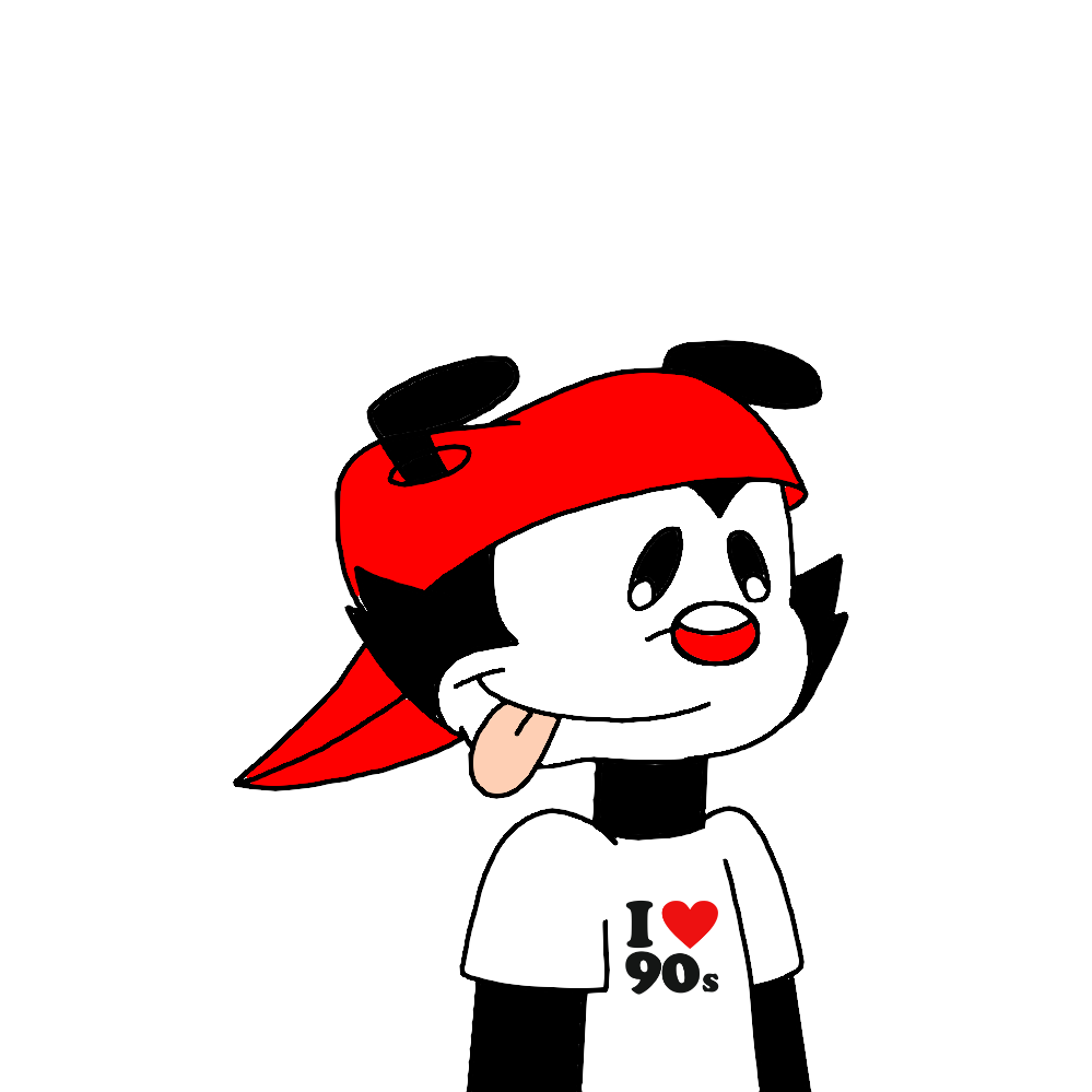 Wakko Warner with I love 1990s t-shirt