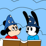 Sorcerer Oswald and Sorcerer Mickey at Whirlpool