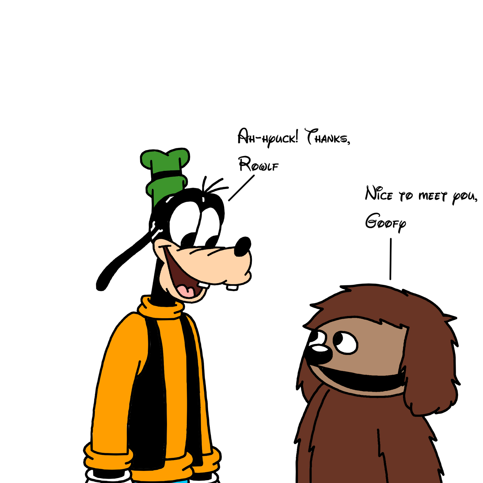 Goofy meets Rowlf the Dog by Ultra-Shounen-Kai-Z on DeviantArt