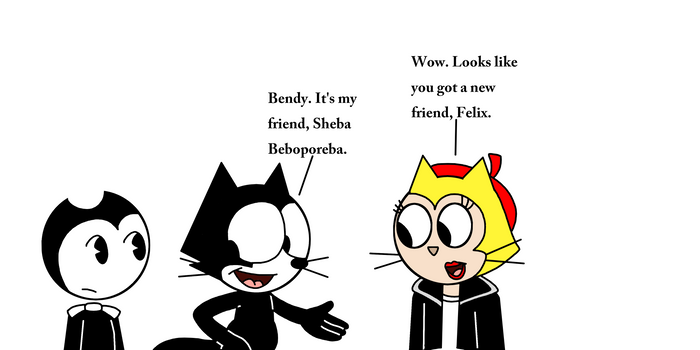 Felix introduces Bendy to Sheba