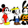 Mickey Felix Oswald n Bendy with costumes