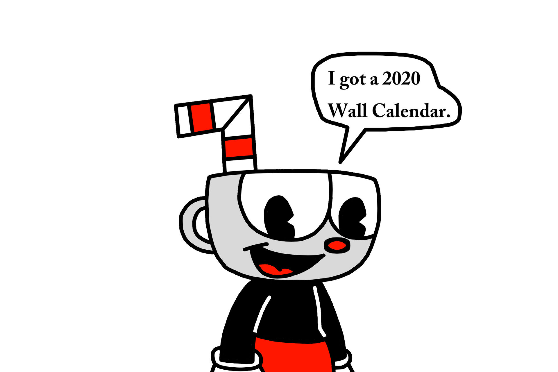 Cuphead talks about 2020 Wall Calendar by UltraShounenKaiZ on DeviantArt