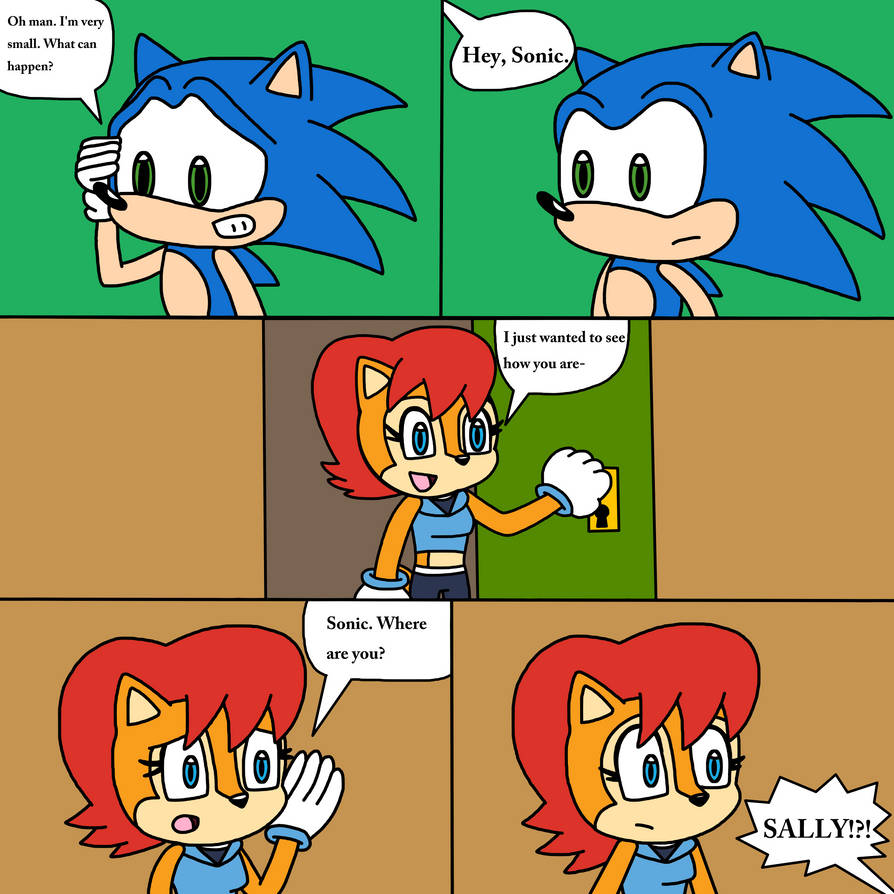 Sally and Mini Sized Sonic pg. 2 by MegaShonenOne64 on DeviantArt