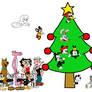 Characters looking at Christmas Tree