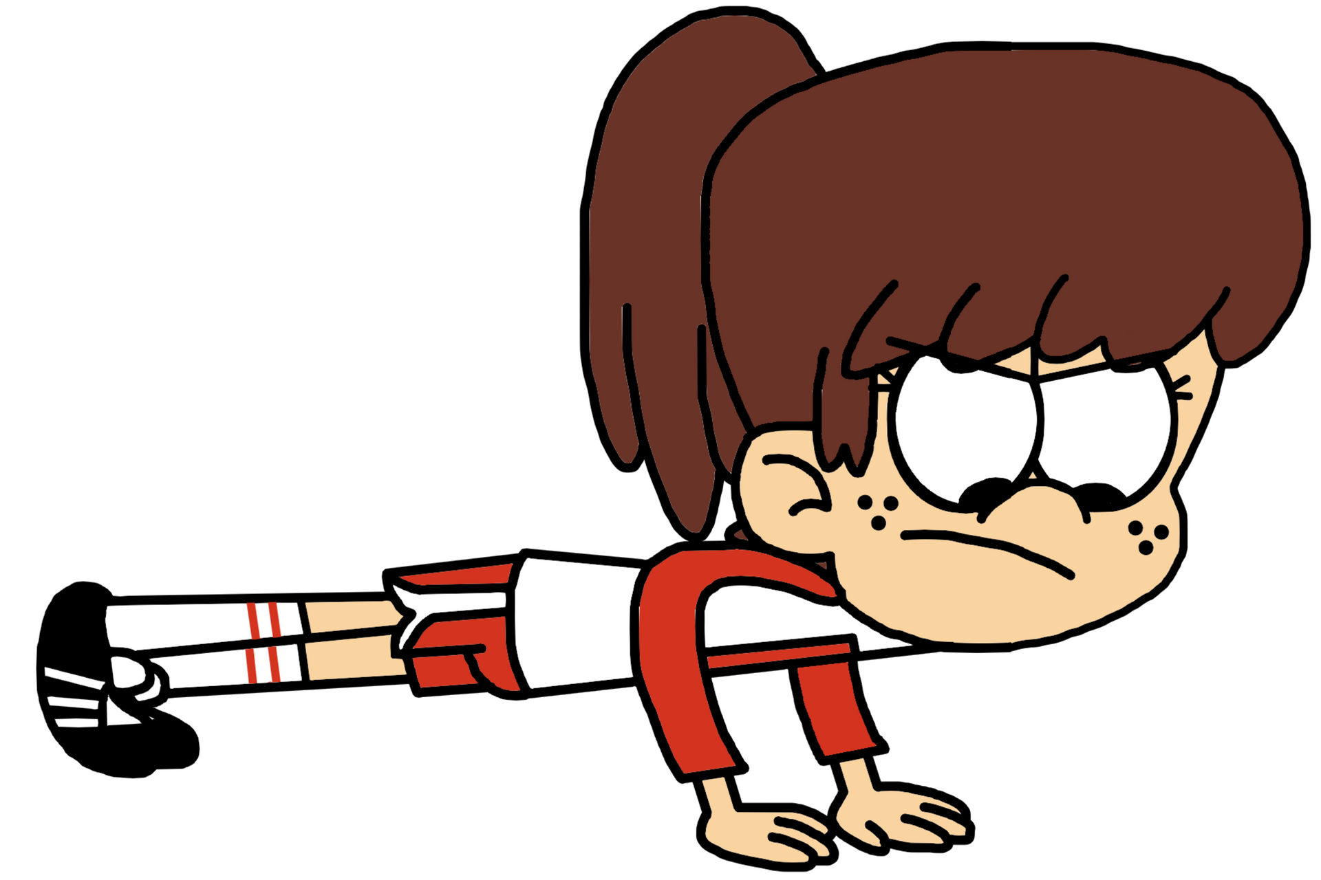 Lynn Loud doing push-up exercise by Ultra-Shounen-Kai-Z on DeviantArt