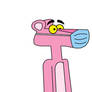 The Pink Panther with surgical mask