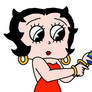 Betty Boop after painting easter egg