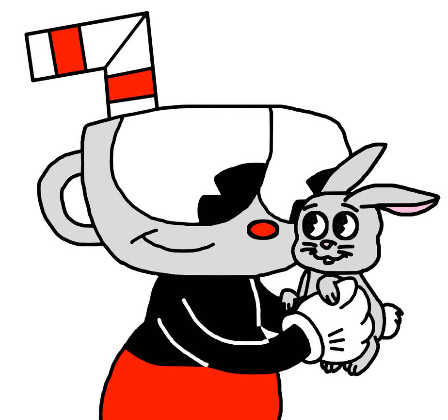 Cuphead with a bunny by Ultra-Shounen-Kai-Z on DeviantArt