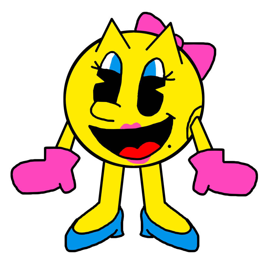Ms. Pac-Man in current design by Ultra-Shounen-Kai-Z on DeviantArt