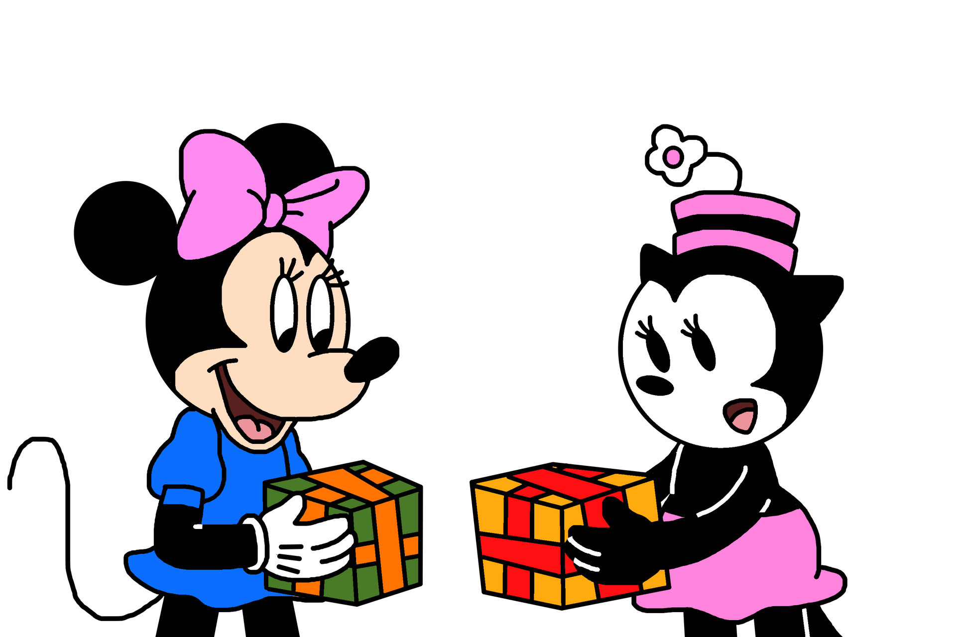 Minnie and Ortensia with Christmas gift by Ultra-Shounen-Kai-Z on ...