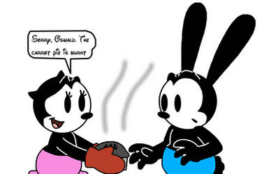 Oswald and Ortensia with burnt carrot pie by Ultra-Shounen-Kai-Z