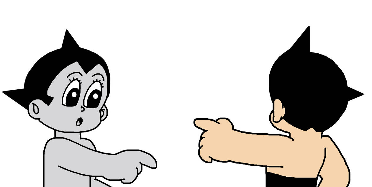 Astro Pointing Two Astro Boys pointing each other by Ultra-Shounen-Kai-Z on DeviantArt