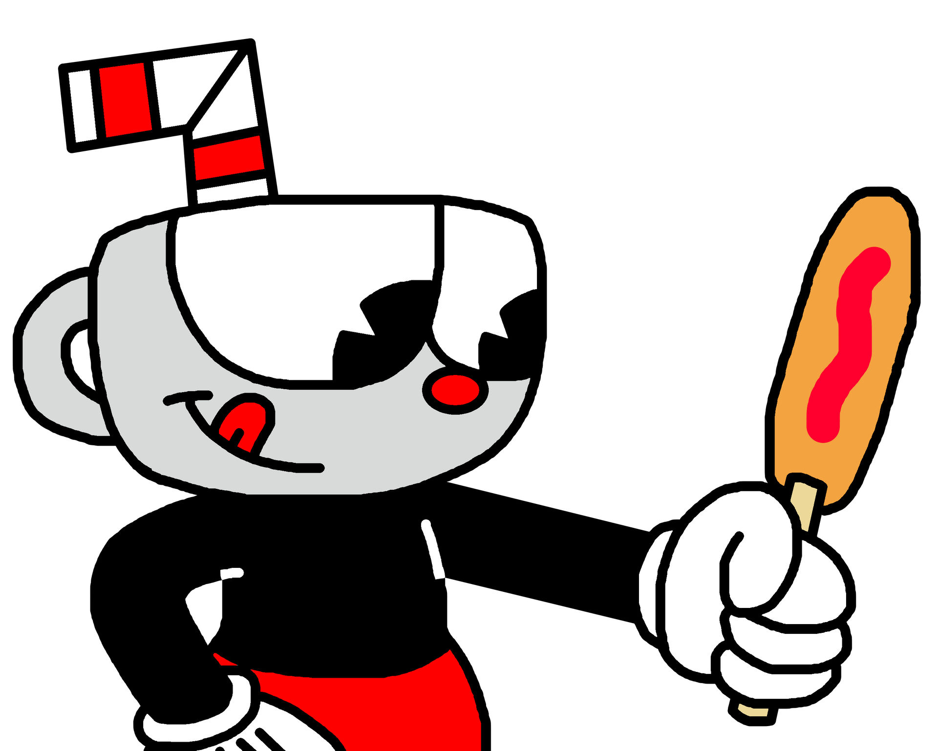Cuphead with corn dog by Ultra-Shounen-Kai-Z on DeviantArt