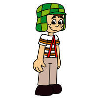 El Chavo with long pants and brown shoes