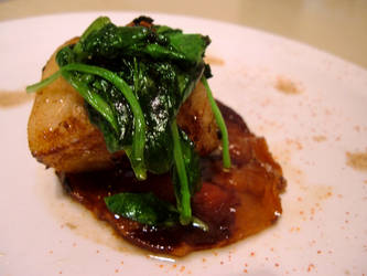 Seabass with spinach