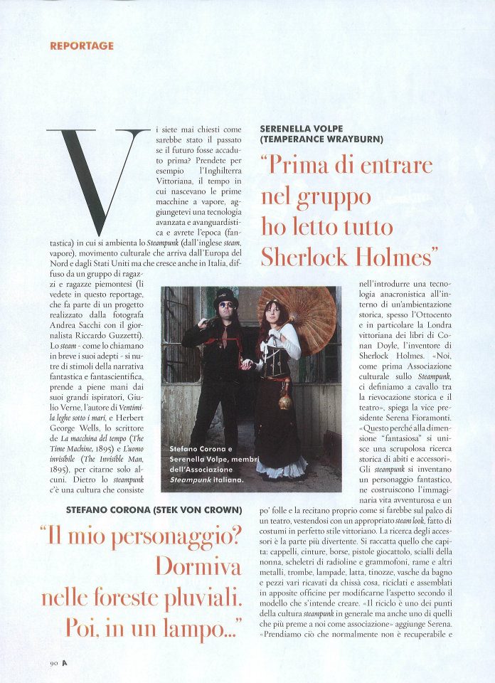 Steampunk Italia interview on 'A' magazi