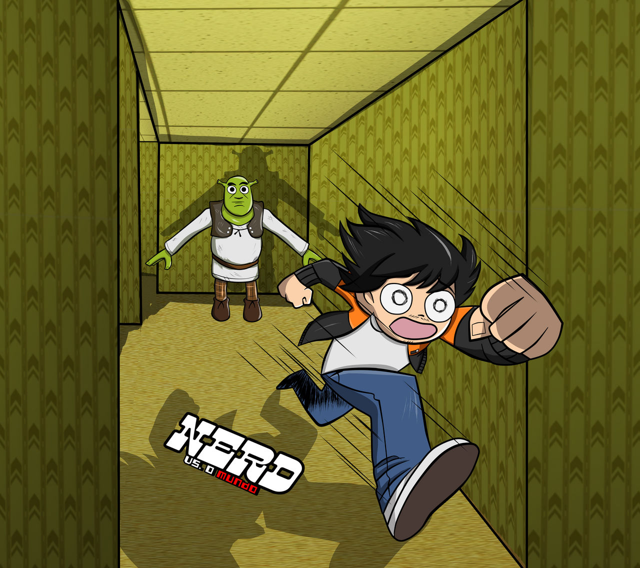Cazum8 Running From Shrek In The Backrooms by NerdvsoMundo on