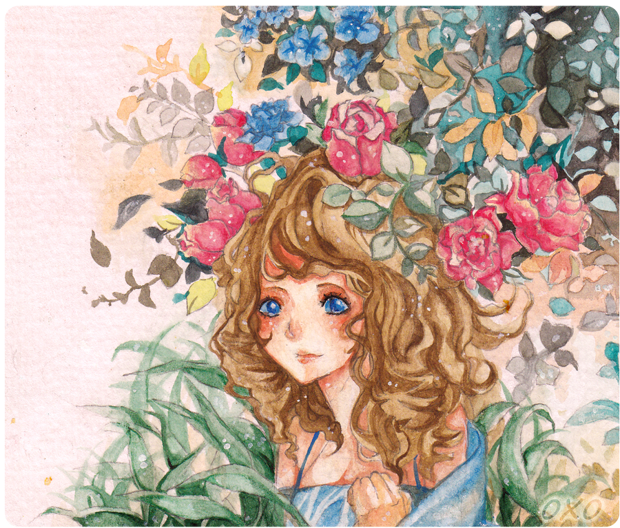 girl and flower by zgOxO girl and flower by zgOxO