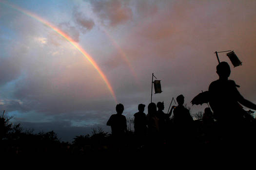 parade and rainbow