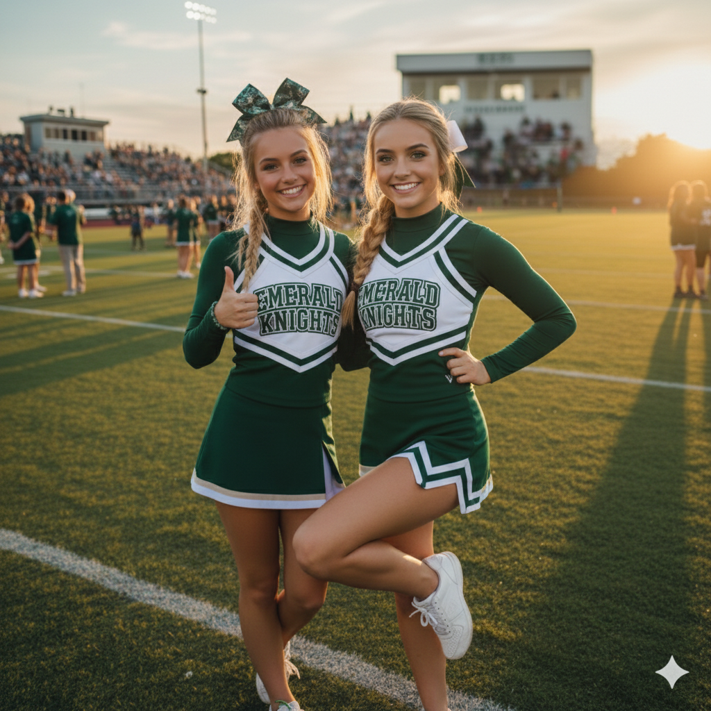 Emily Rgms Cheer Emily and Mackenzie: Emerald Knights Cheer by DarkSniper1230 on DeviantArt