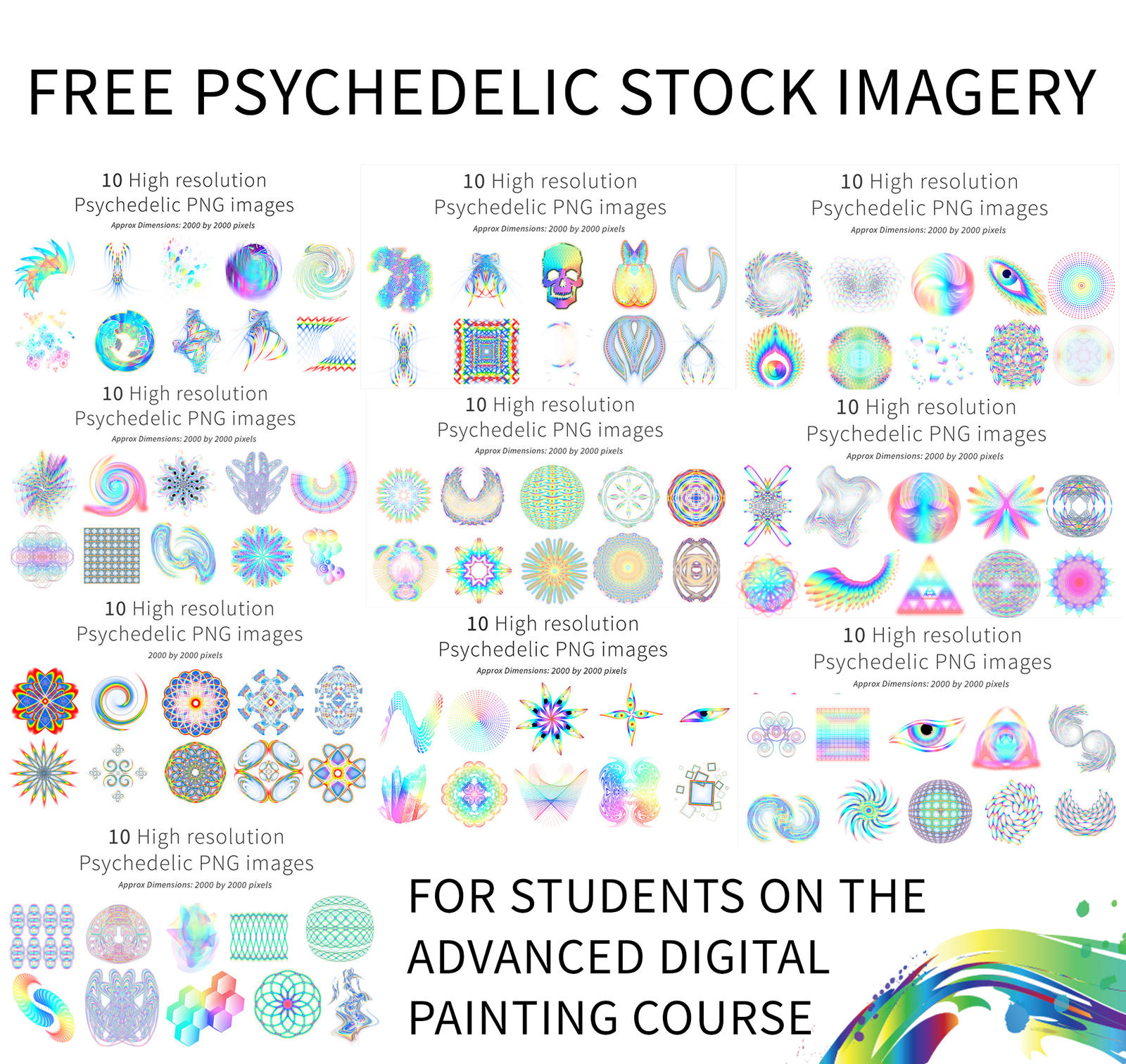 Free psychedelic stock imagery packs