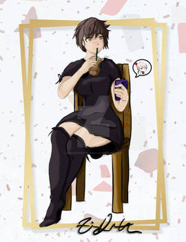 Mystic Messenger MC 4 Sipping Coffee