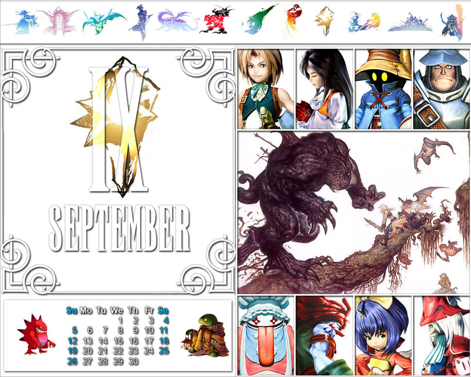 Final Fantasy Calendar Sep. by etcwhatever on DeviantArt