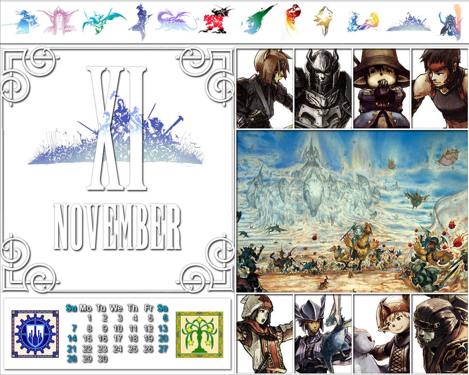 Final Fantasy Calendar Nov. by etcwhatever on DeviantArt