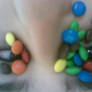 m and ms on my eyes