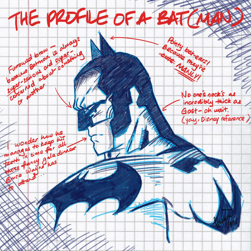 Batman Back Profile The Profile of a Bat(man) by StephWSM on DeviantArt
