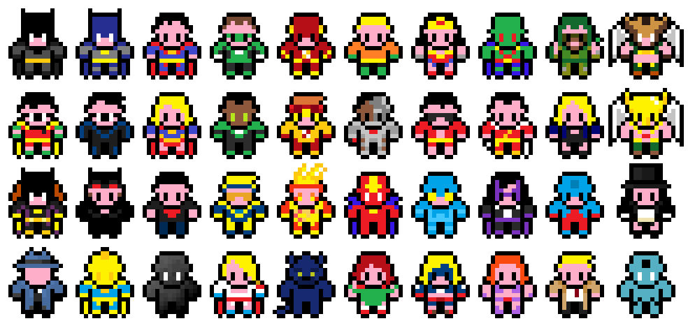 Pixel DC Heroes sprites by mudkat101 on DeviantArt