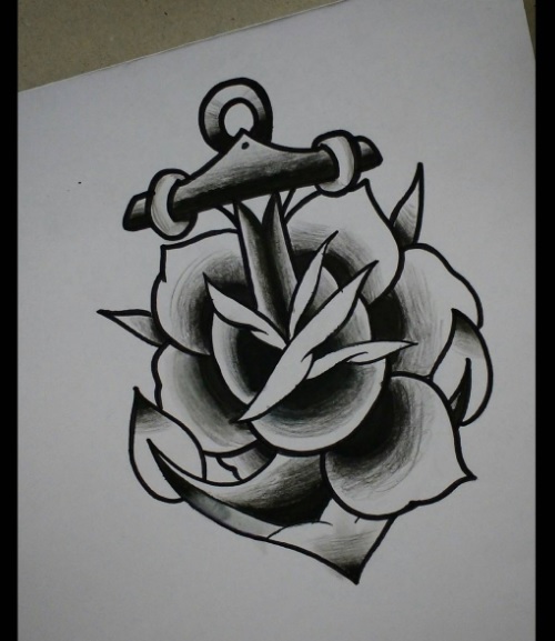 Anchor and rose - oldschool inspiration tattoo by vinivolpini on DeviantArt