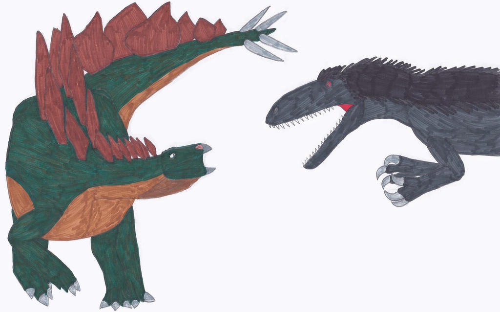 T. rex vs Stegosaurus by RickRaptor105 on DeviantArt