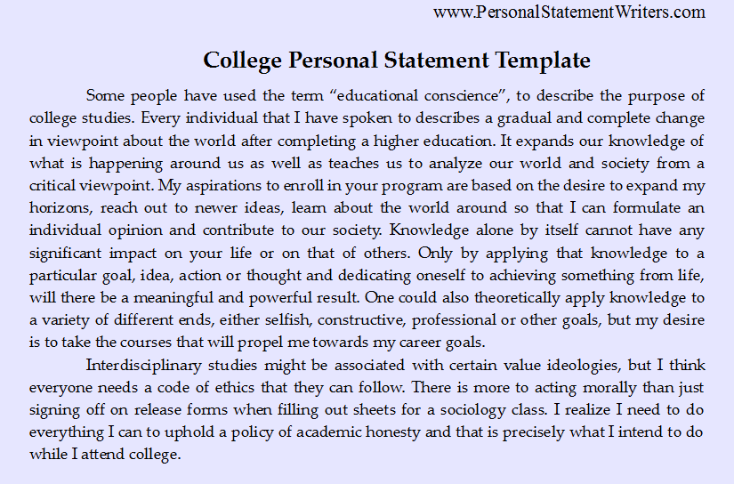 how to start personal statement for college