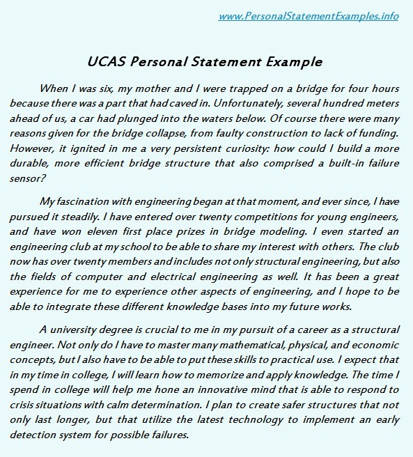 Ucas Personal Statement Examples Serves The Basic By Personalstatement